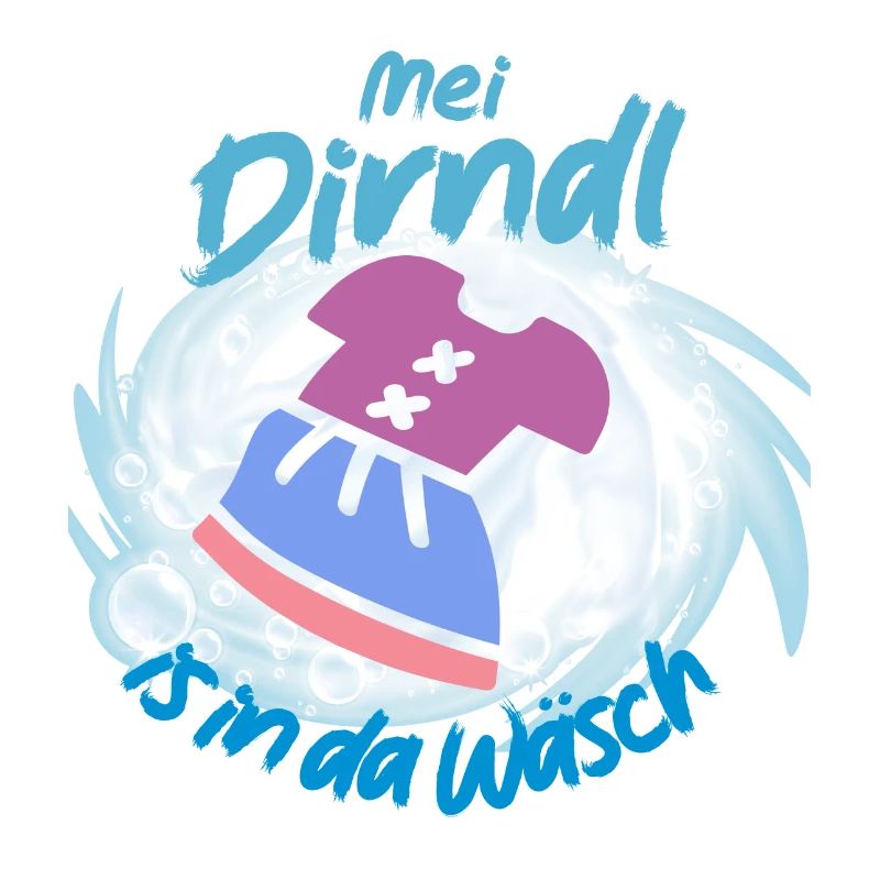 Verspieltes Dirndl Design mit Waschmaschine
