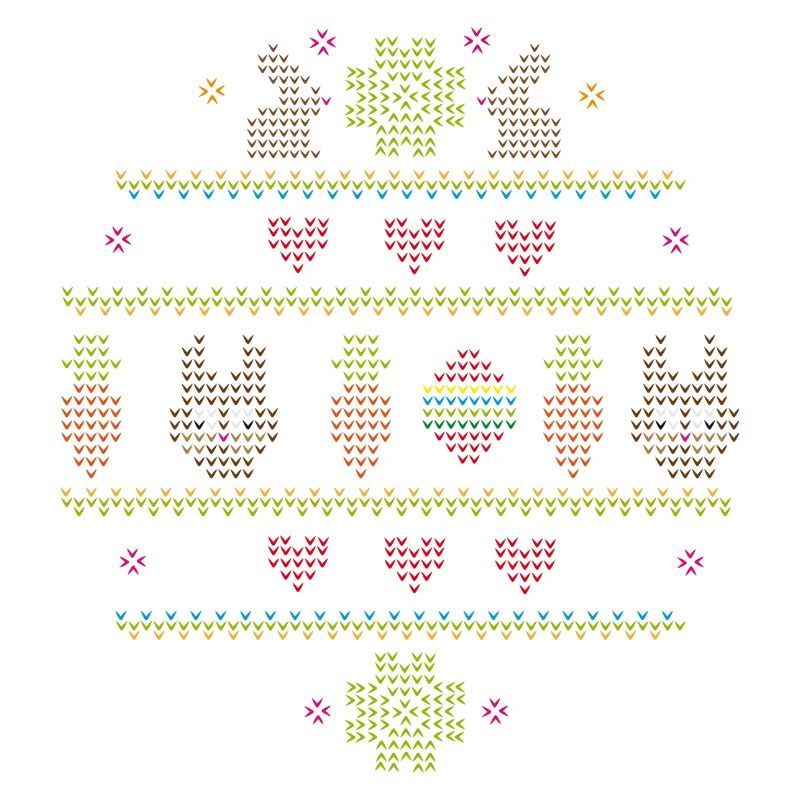 Easter motifs in knitting pattern style for Easter