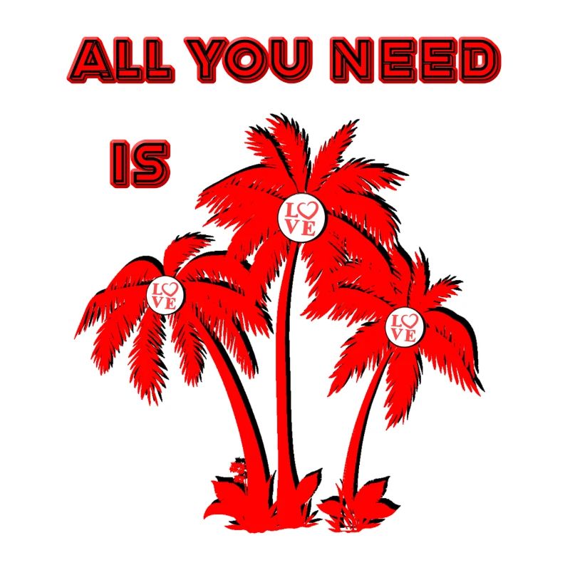 Lebendige Valentinstag Palmenillustration