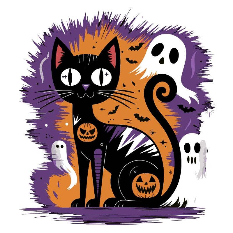 Chat d’Halloween effrayant