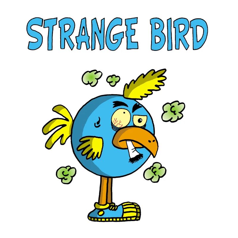 Oiseau bleu étrange