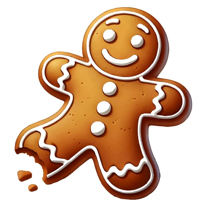Gingerbread Man with Bite – Christmas Design