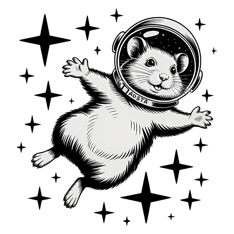 Hamster in Space - Cool Astonomy Logo