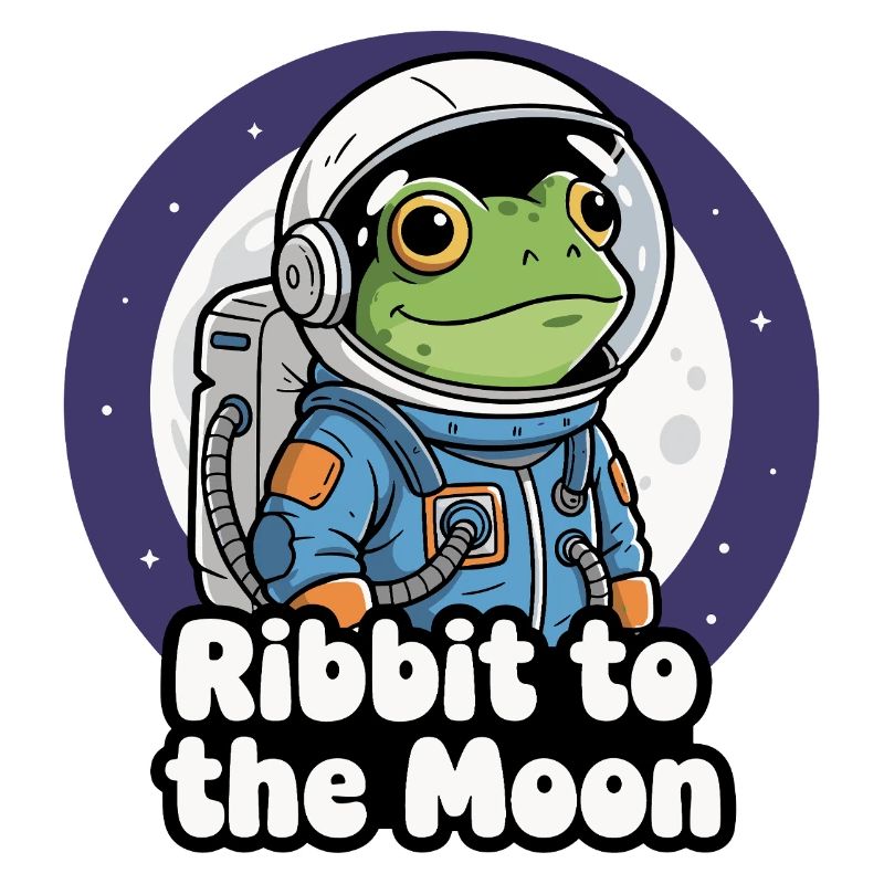 Frog Astronaut Moon Flight