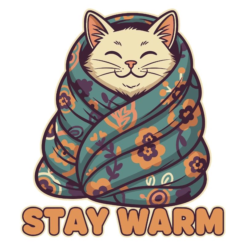 Cat Coat Stay Warm Floral Pattern