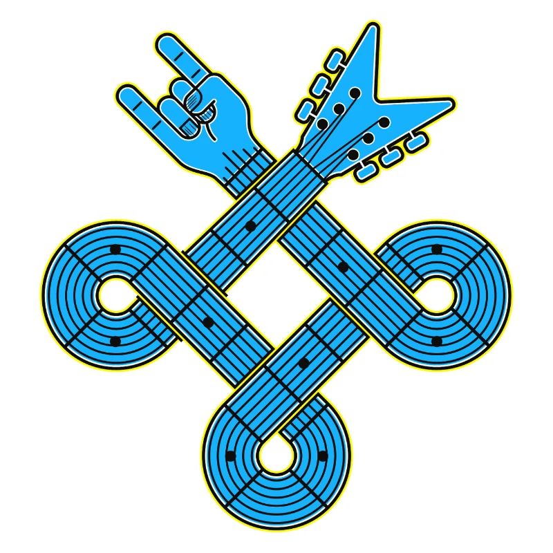 Neon Blue Guitar Knot Emblem