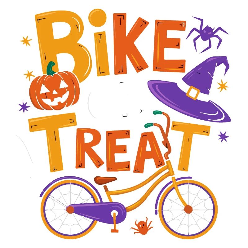 Halloween-Fahrrad oder Leckerli-Illustration