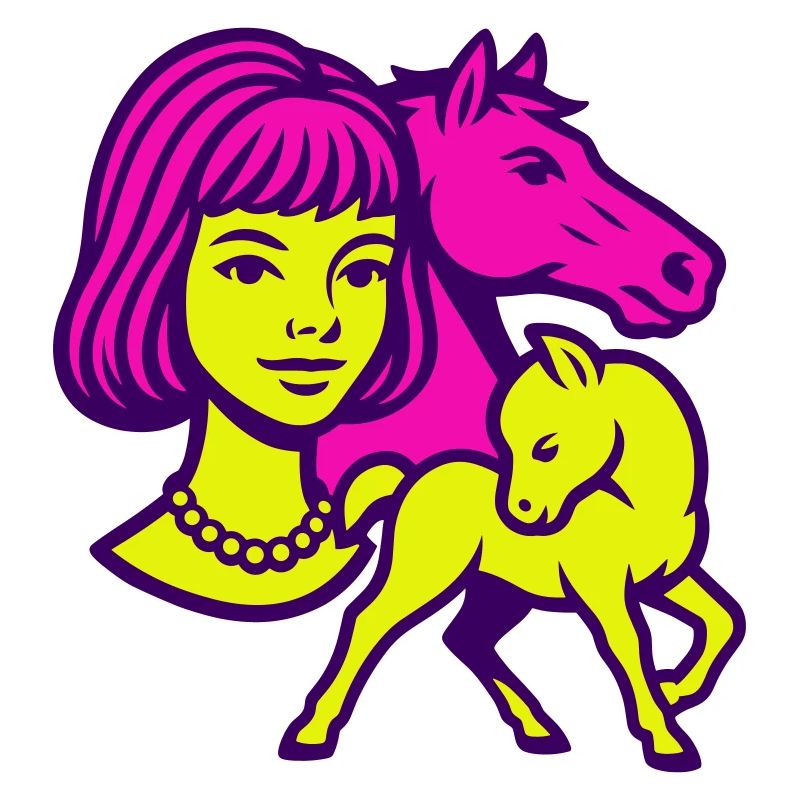 Fille Cheval Pop Art