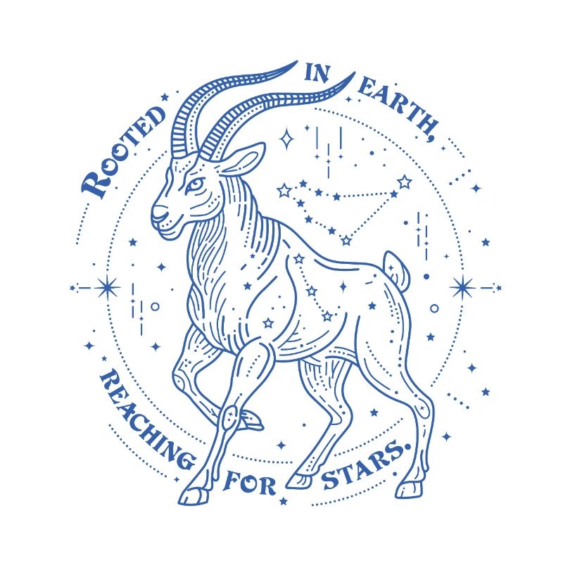 Steinbock Sternzeichen Geschenk – Erde & Sterne Design