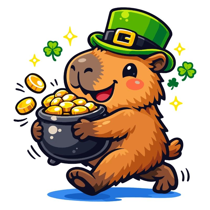 Mignonne capybara Or de la Saint-Patrick