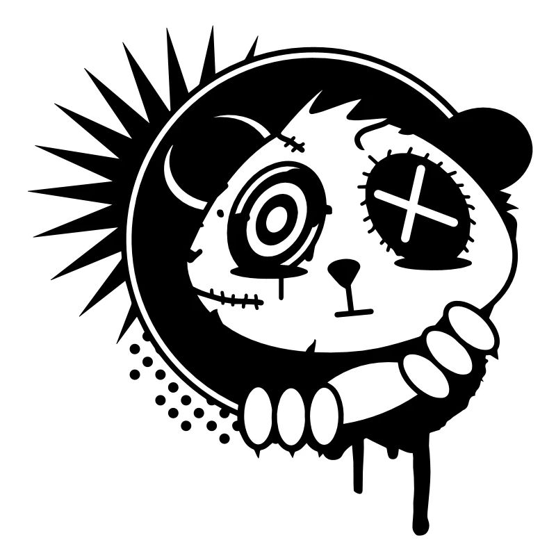 A sticker with panda bear head