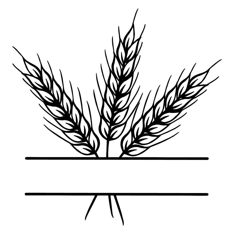 Bannière de texte trois tiges de grain