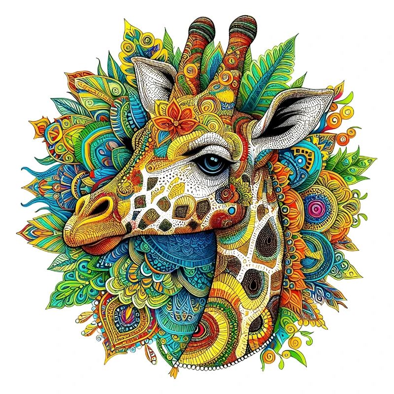 Girafe décorée de Mandalas