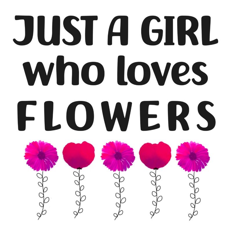Nur ein Mädchen, das Blumen liebt