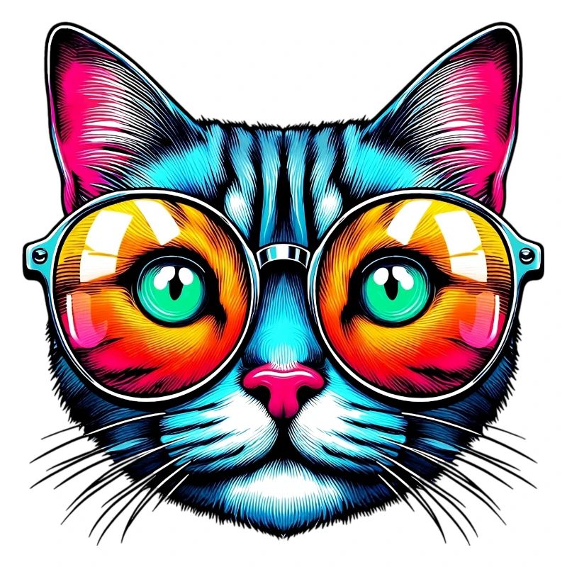 Chat avec des lunettes de soleil