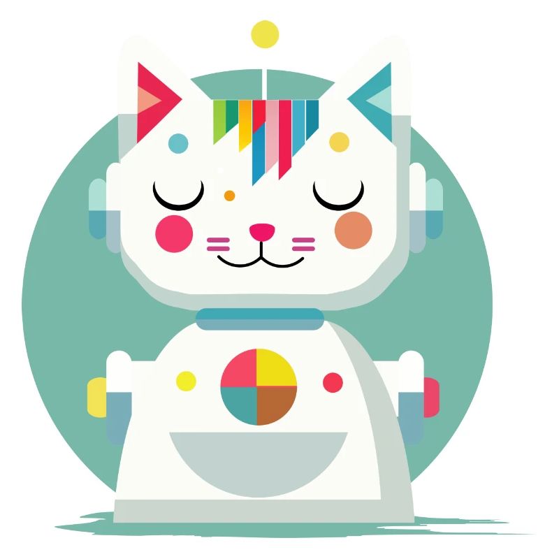 Chat robot géométrique - Illustration créative