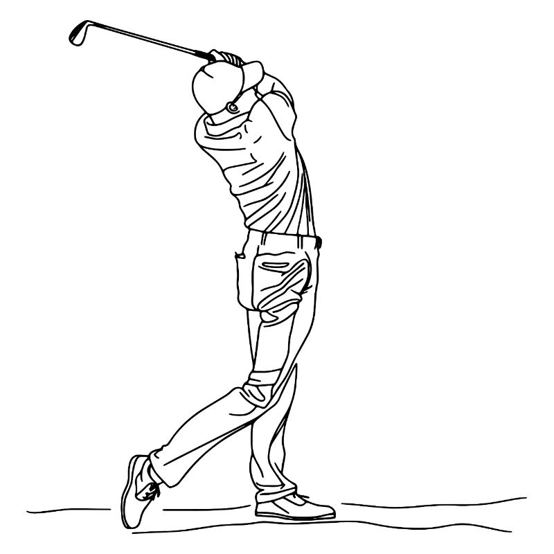 Golf Boy One Line Drawing