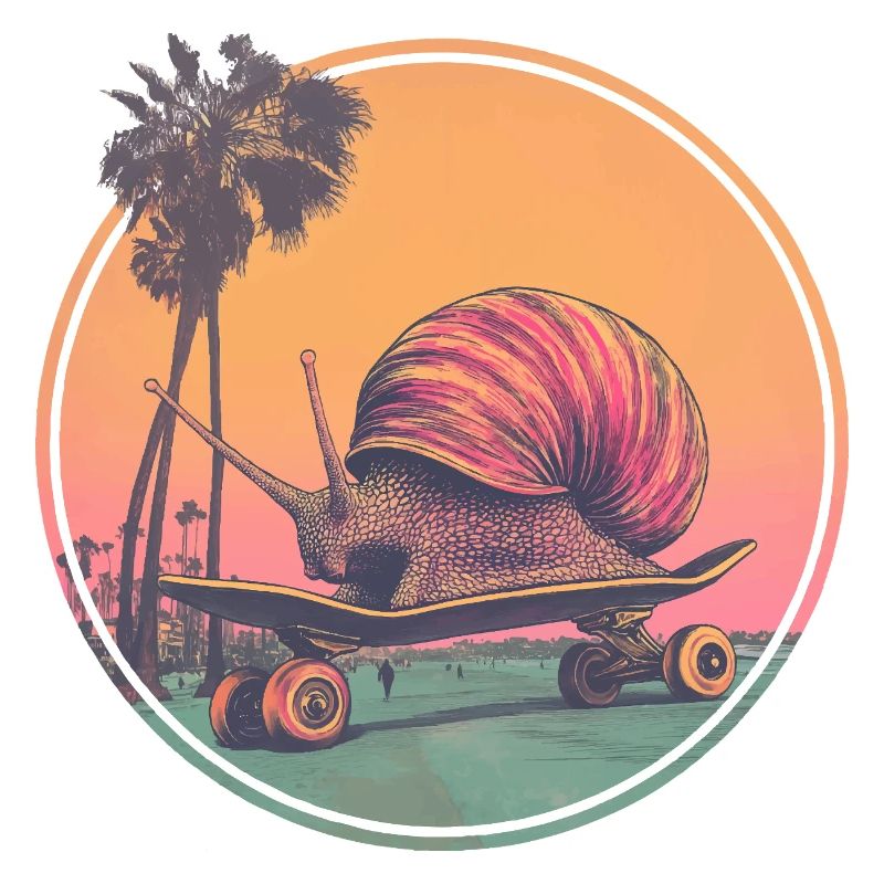 Cool skateboard snail – design rétro réfrigéré