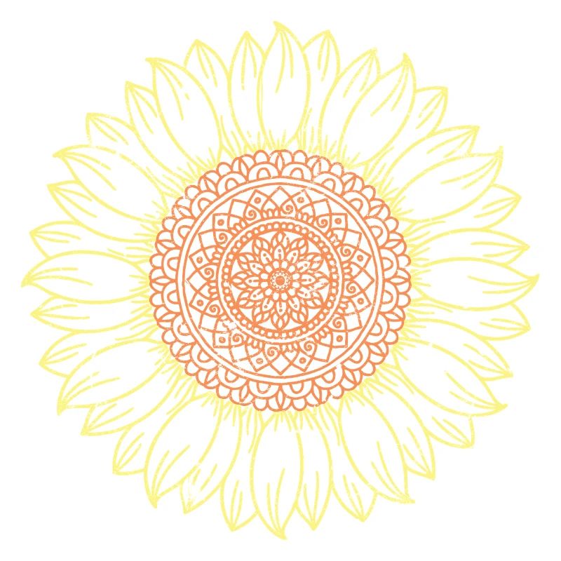 Conception complexe de mandala tournesol