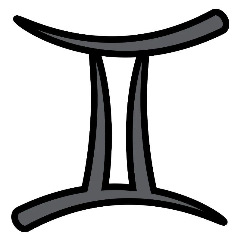 Geimini Sternzeichen Symbol Schwarz & Grau