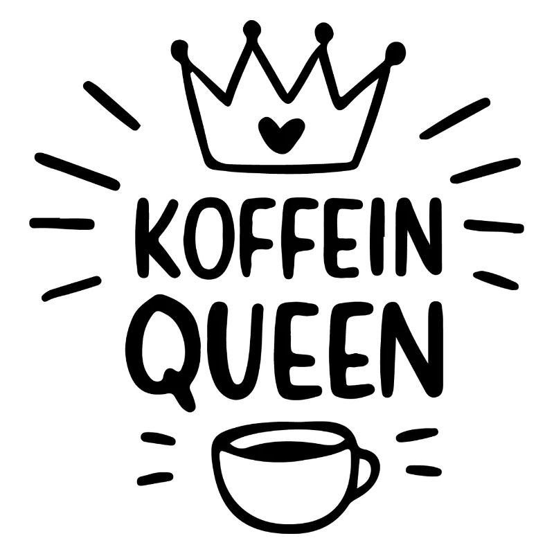 Schwarze Silhouette Koffein queen Morgenmuffel