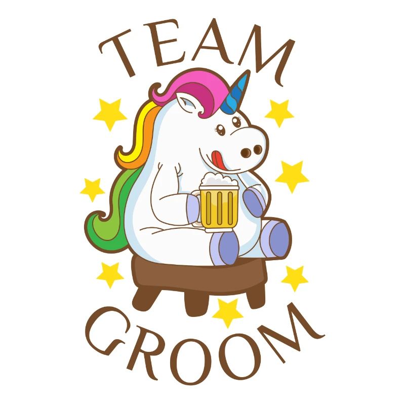 Team Bräutigam Einhorn Partnerlook Junggeselle Fun