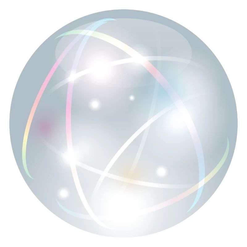 Crystal ball with delicate light reflections in pastel