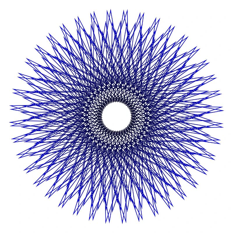 Blue radial star pattern