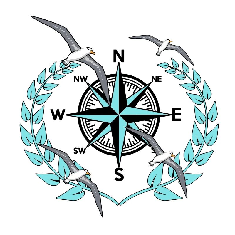Kompass Windrose Möwen Nautik Maritim Seefahrt