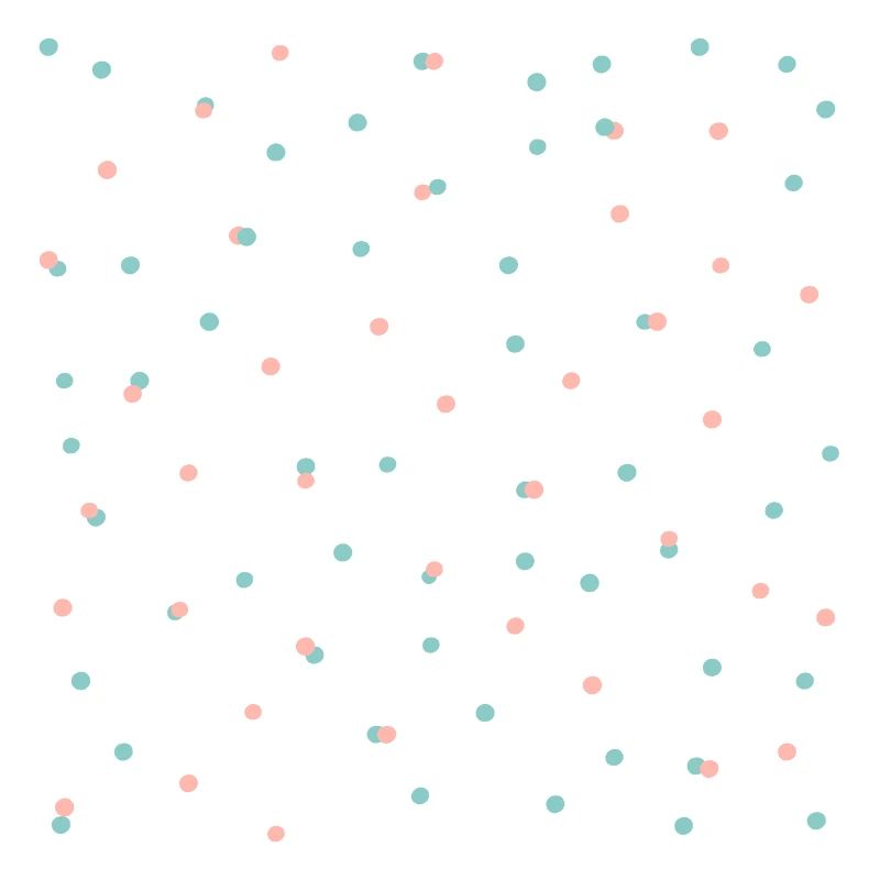 Confetti pattern in coral & blue