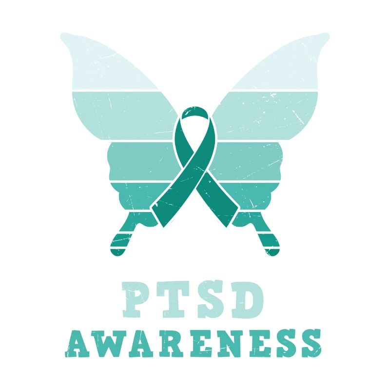 Papillon Ptsd Sensibilisation Ruban sarcelle