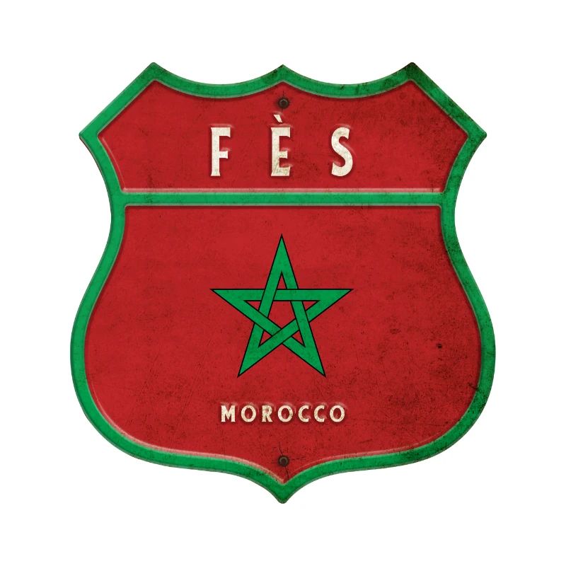 Fès Maroc Armoiries Drapeaux Design