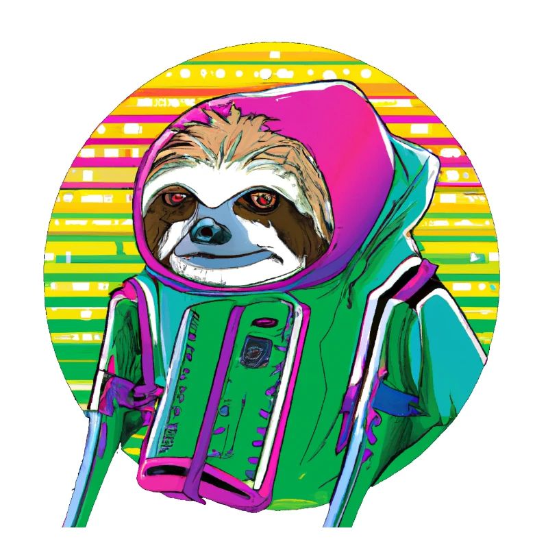 Cyber punk Sloth - style Ukiyo-e.