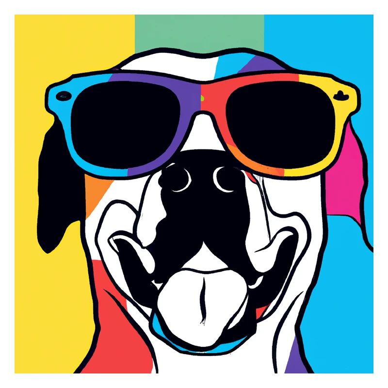 Lebendige Sunglass Pup Pop Pop Art