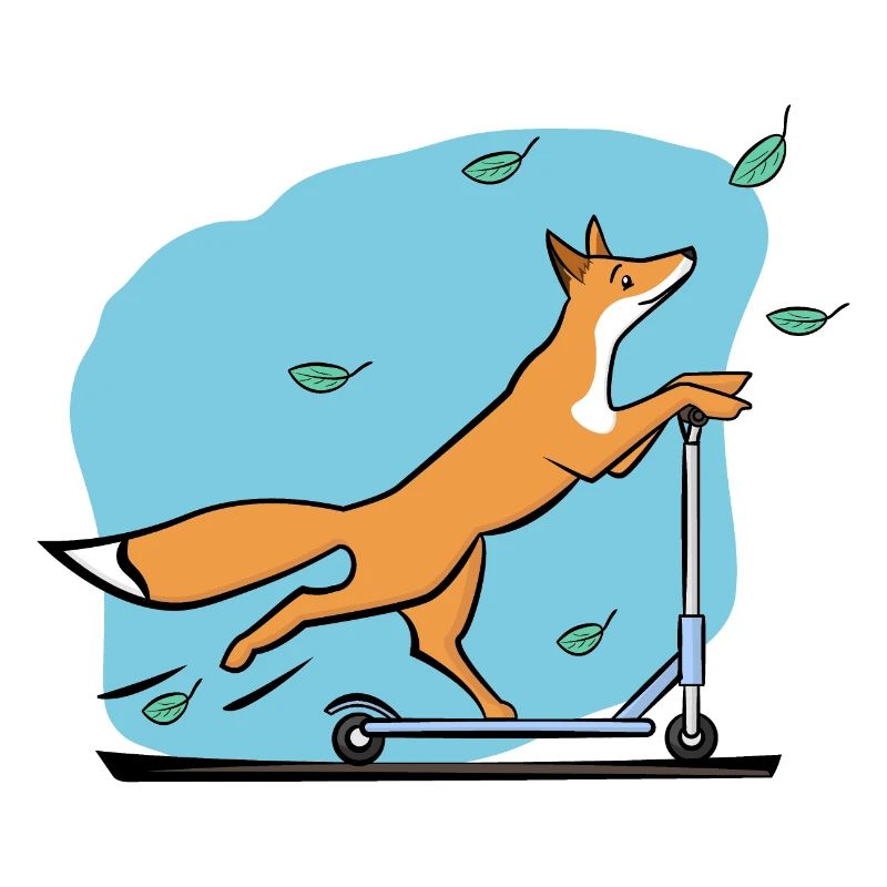 Fox with scooter