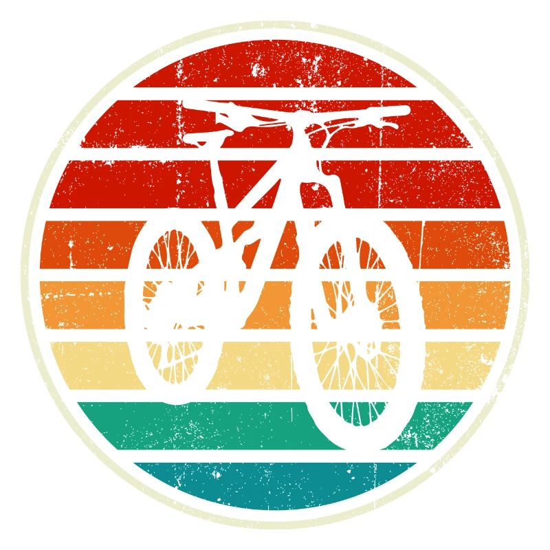 Retro Rainbow Bicycle Sunset