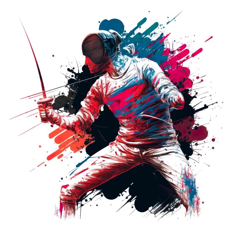 Farbexplosiver Fechter Graffiti