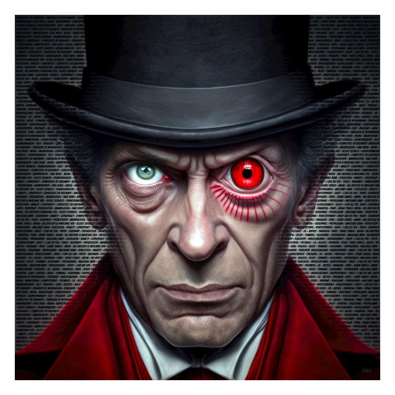 Visage double œil rouge vert- Conspircay