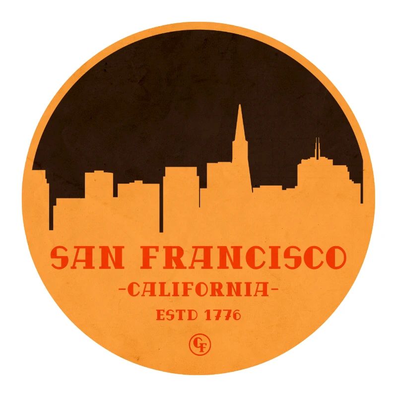 San Francisco Skyline Graphic in Orange