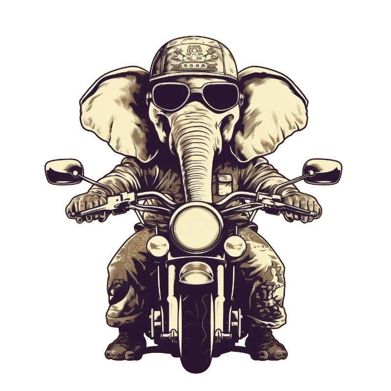 Eléphant à moto