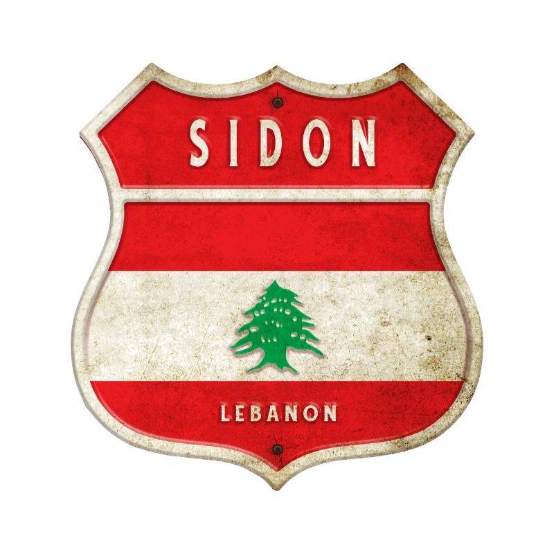 Sidon Libanon Wappen Flaggen Design