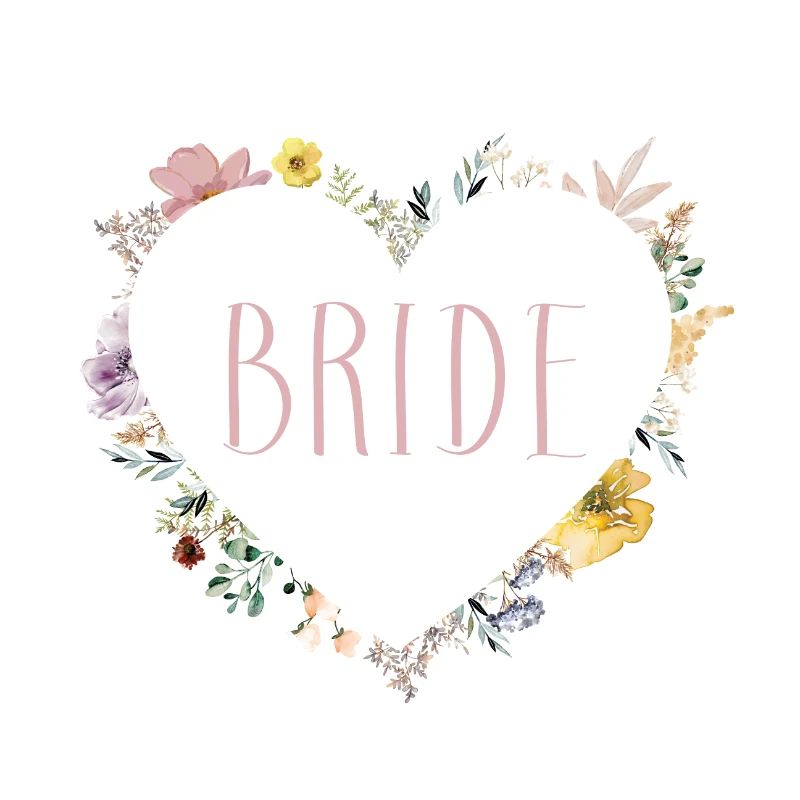 Team Bride! Herz-Blumen, personalisierbar