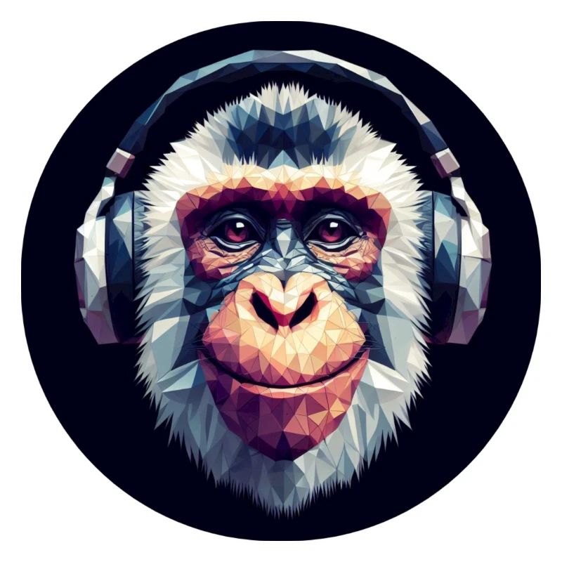 Singe cool avec des écouteurs