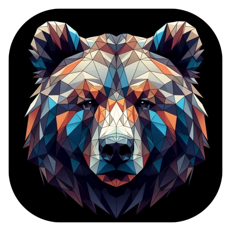 Bear Head Polygon Multicolored