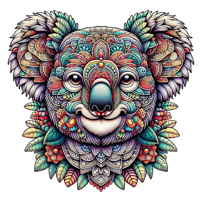Koala decorated with Mandalas
