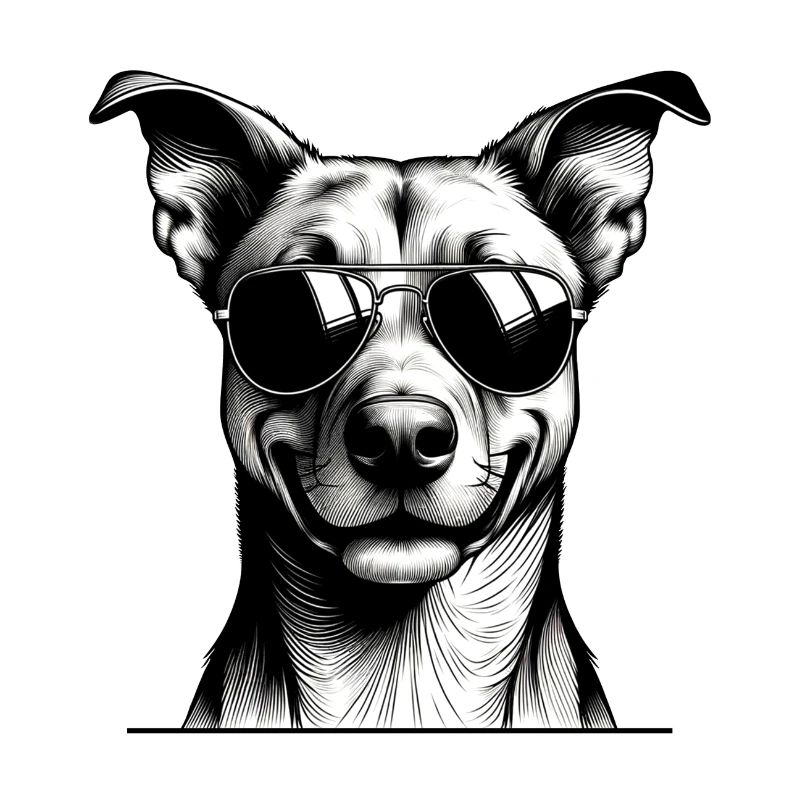 Illustration de traits de chien avec des lunettes de soleil