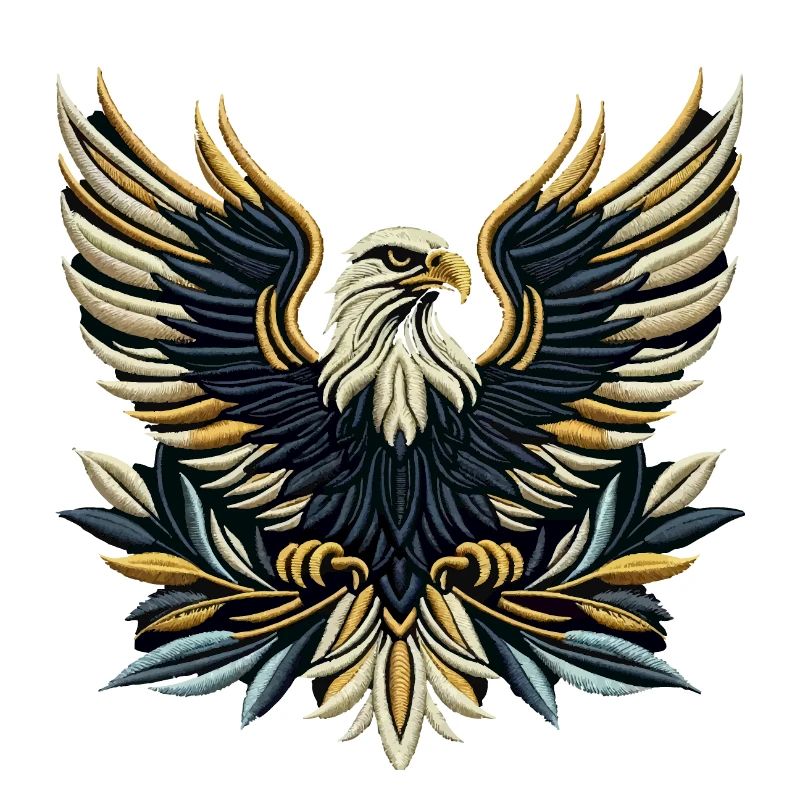 Regal Eagle Wings Embroidered Tee