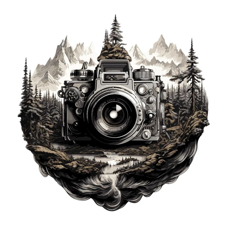 Kamera in Berglandschaft