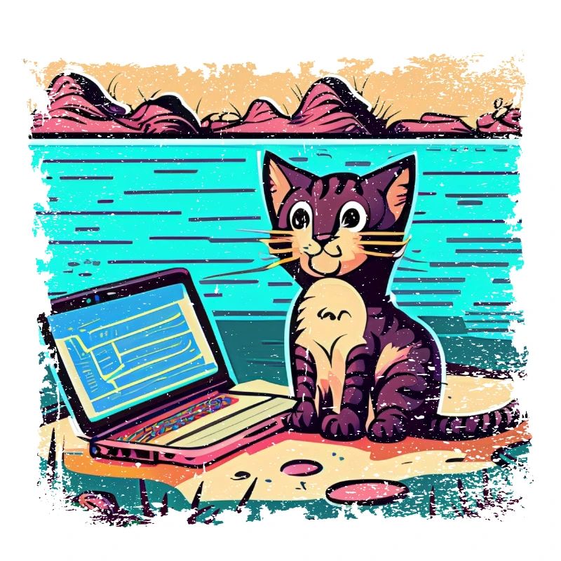 Chat avec ordinateur portable