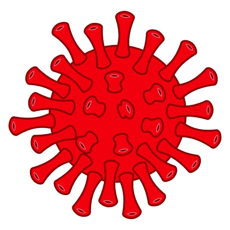 Red Covid molecule illustration